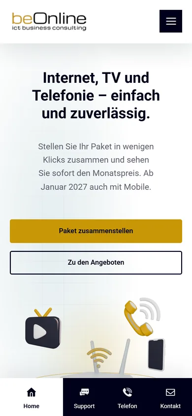 beOnline — Mobilansicht