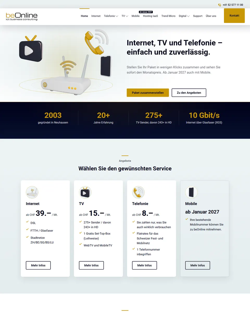 beOnline — ICT / Telekom · Schweiz