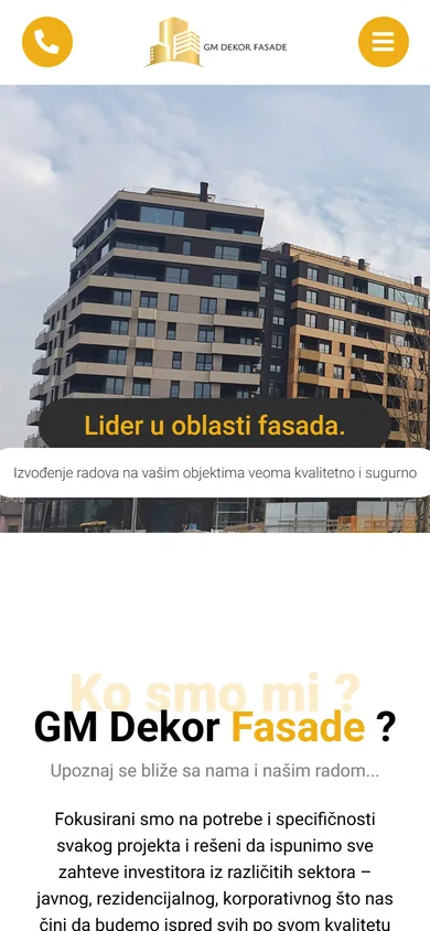 GM Dekor — mobilni prikaz