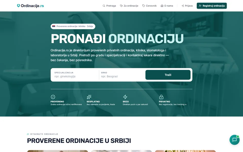 Ordinacije.rs — SaaS · Healthcare
