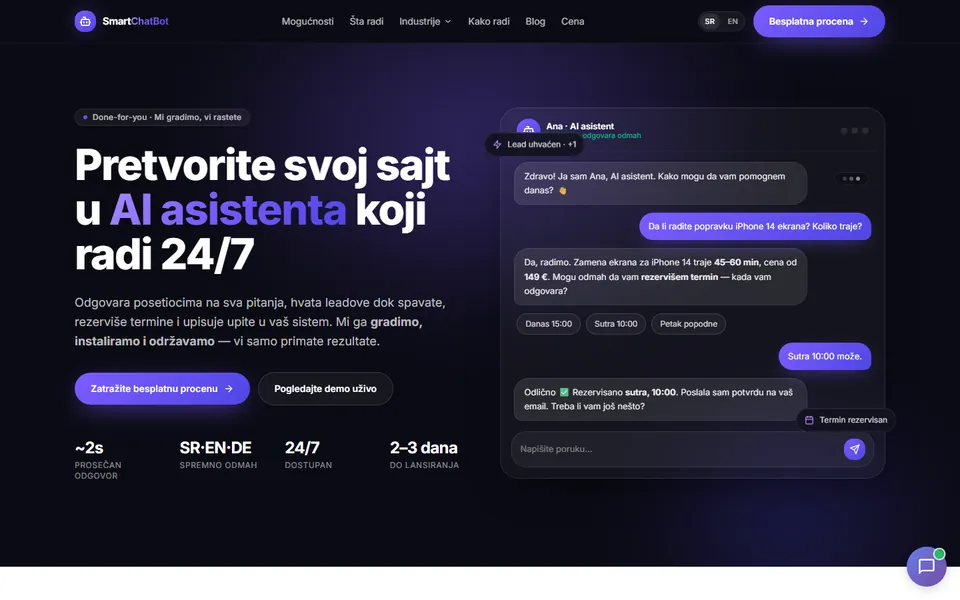 SmartChatBot — SaaS · AI automation